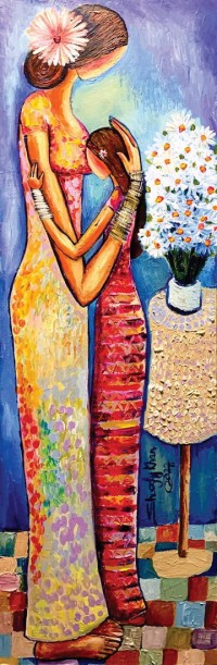Shazly Khan, You Are The Coolness Of My Eyes, 15 x 48 Inch, Acrylic on Canva, Figurative Painting, AC-SZK-052